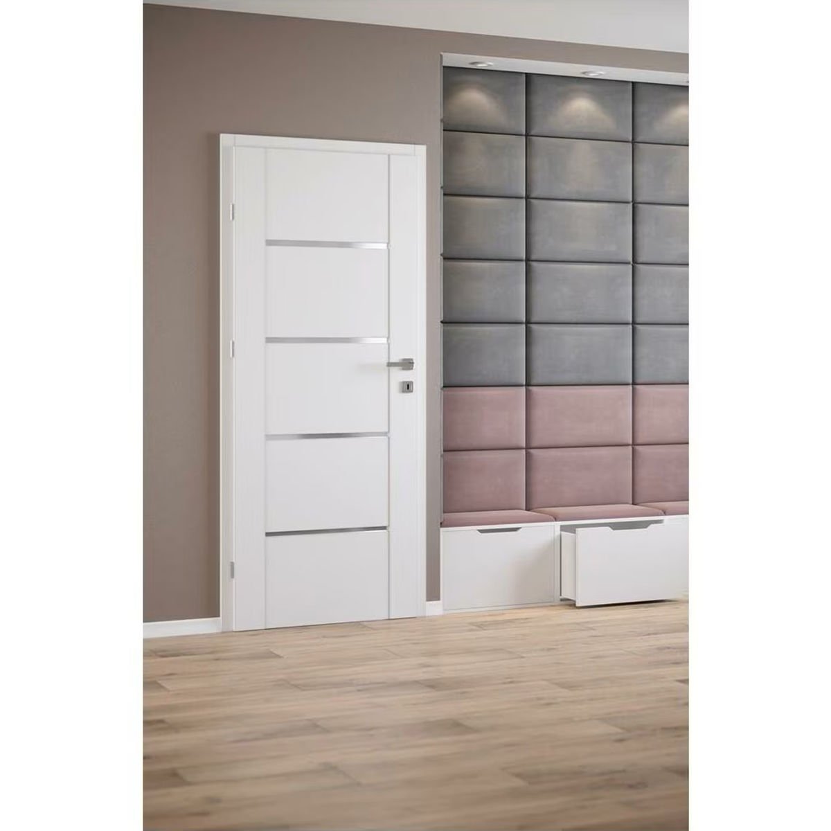 Dikdörtgen Kumaş Kaplı 3D Duvar Paneli (1 Adet)