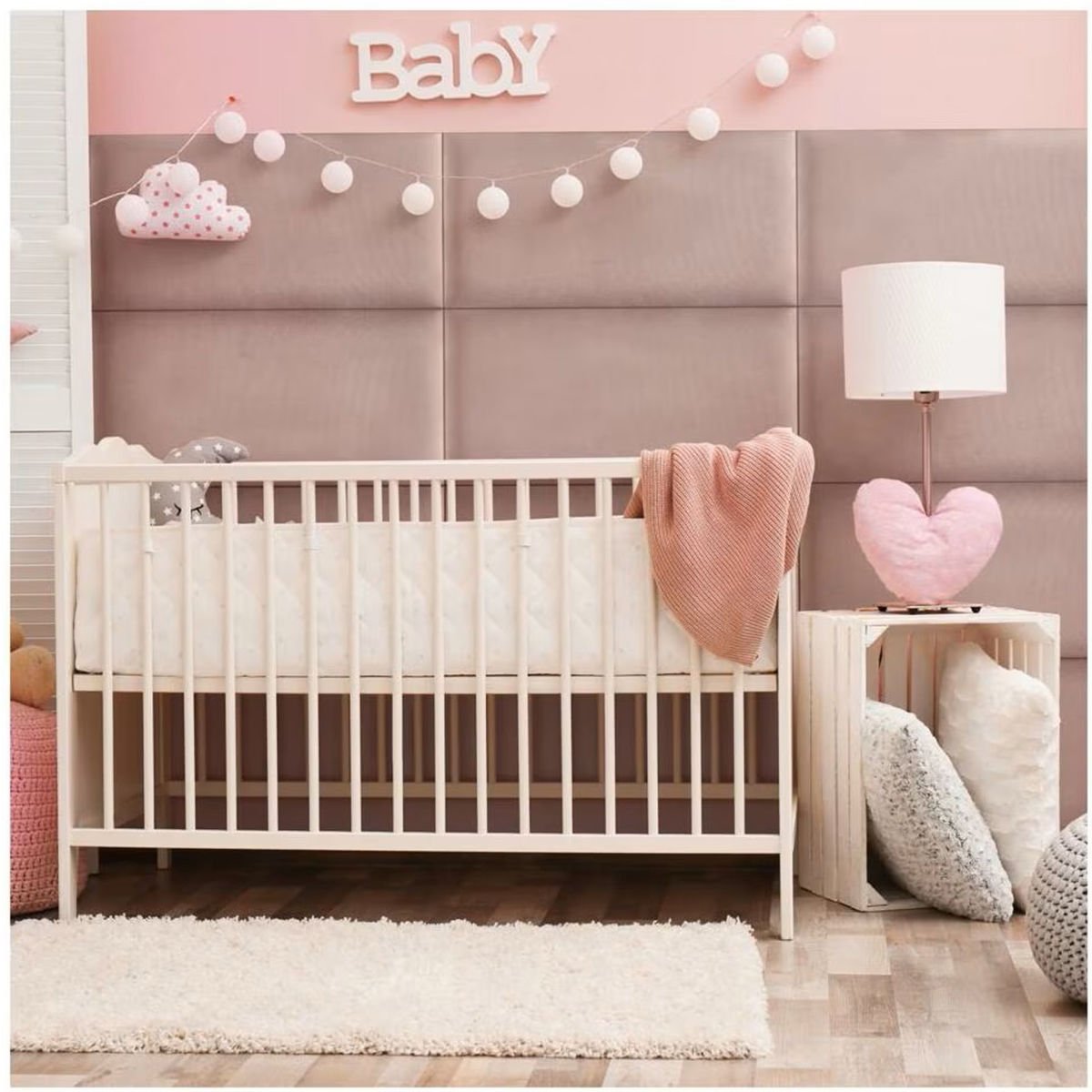 Dikdörtgen Kumaş Kaplı 3D Duvar Paneli (1 Adet)