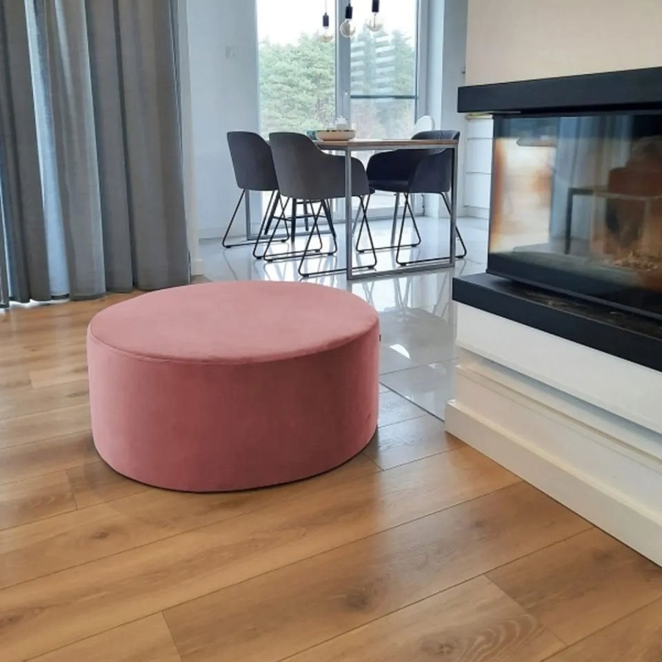 Hoop Puf / Yuvarlak Dikişli Puf / Orta Sehpa