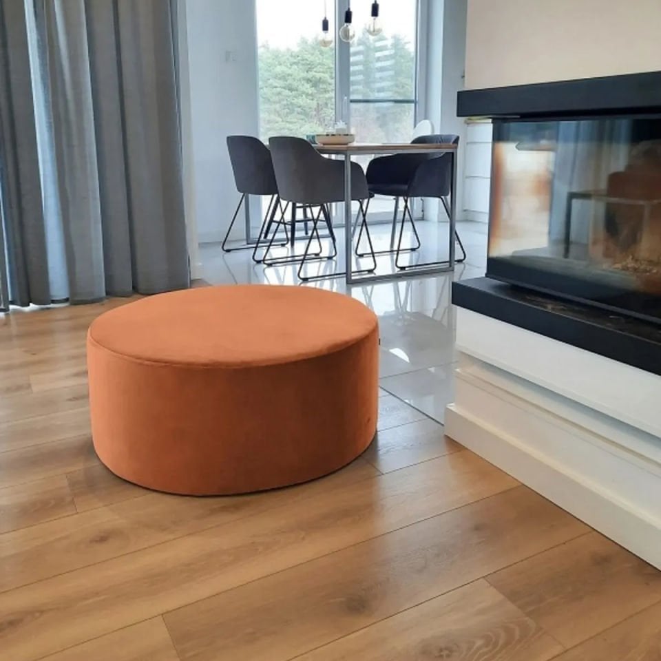 Hoop Puf / Yuvarlak Dikişli Puf / Orta Sehpa