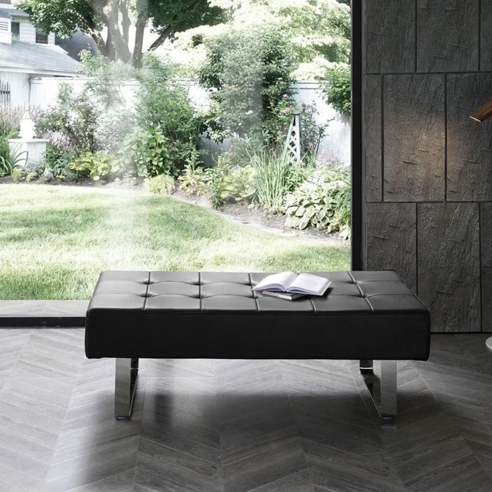 Stan Bench - Suni Deri 45*120 Cm Yükseklik 40 Cm