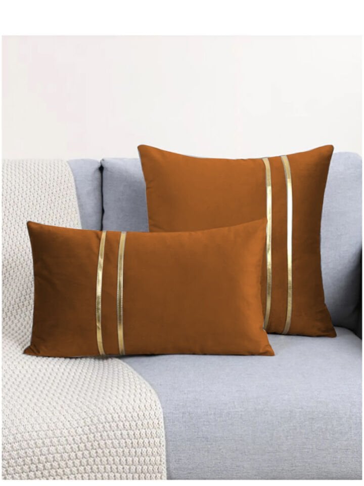 Goldy Kırlent Kılıfı / Altın Sarı Detaylı (1 Adet)