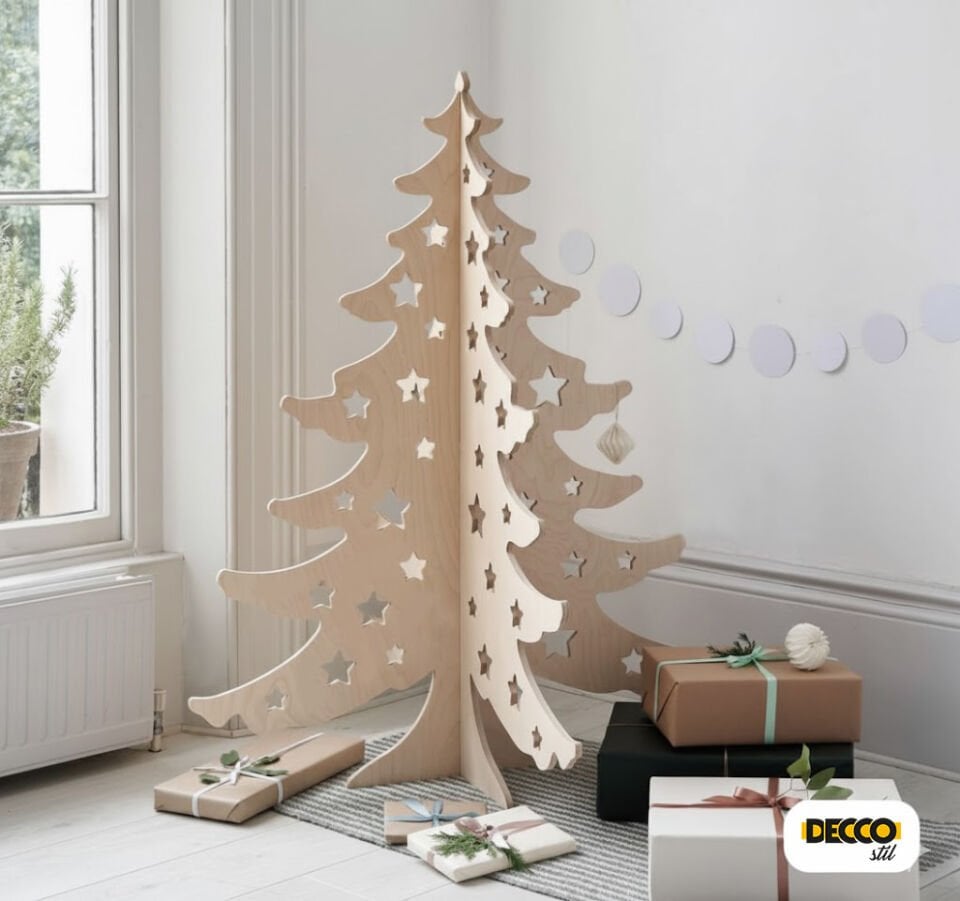 Dekoratif Yılbaşı Ağacı  / Ham MDF / 1. Kalite / Süsler Hariçtir