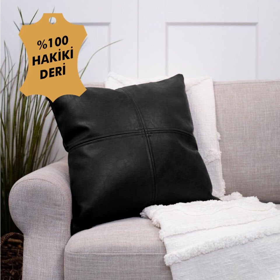 Veno %100 Hakiki Deri Kırlent Dolgulu 45x45 (1 adet)
